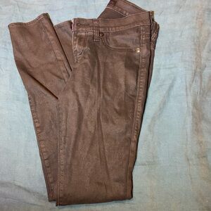 Metallic skinny jeans